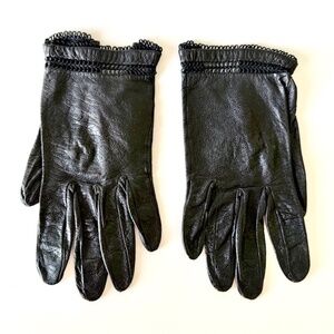 Vintage Genuine Leather Black Gloves
